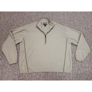 Vintage Tommy Bahama Sweater Mens XL Off White Quarter Zip Pullover Ribbed Knit
